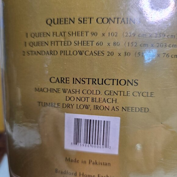 NIP Bradford Home Fashions Queen 100% Cotton Woven Flannel Sheet Set in Burgandy - Picture 4 of 6